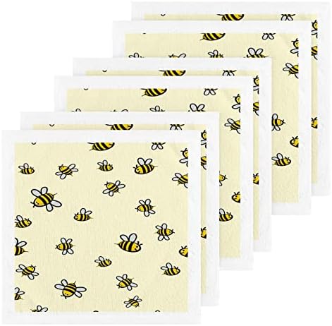 Alaza Perite krpa za med medena pčela - pakovanje od 6, pamučne krpe za lice, visoko upijajući i mekani finstrup ručnici