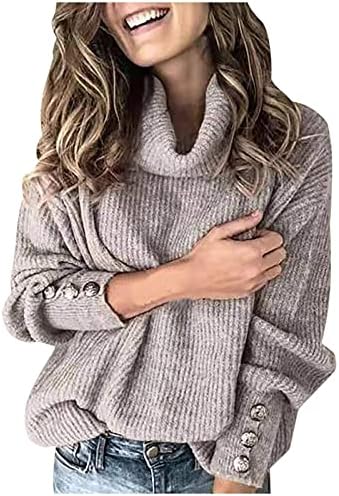 Ženske pad turtleneck džempere modni dugi rukav čvrsti boja Pleteni džemper od pulover elegantne casual skakače