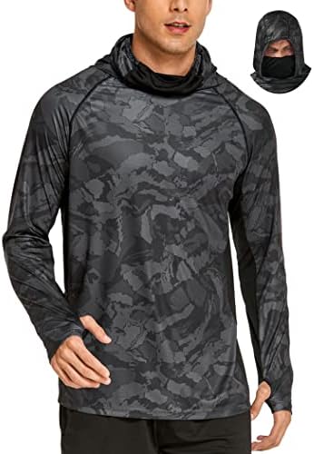 Muška UPF 50+ zaštita od sunca Fishing Shirt sa maskom za hlađenje Hoodie Quick Dry SPF Camo Dugi rukav planinarska košulja