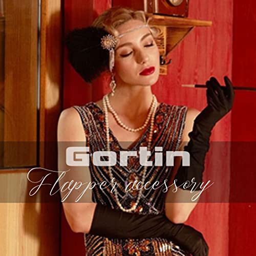 Gortin 1920's Flapper Feather Headband Art Deco Great Gatsby headpiece inspirisan list medaljon biser traka za glavu Bride vjenčanje