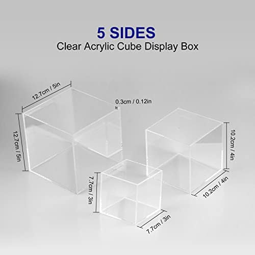 Kcgani Clear Acrylic Cube Collectibles Display Box, Crystal Cupcake Desert Table Decorations Risers Štandovi izlog, figure rekviziti