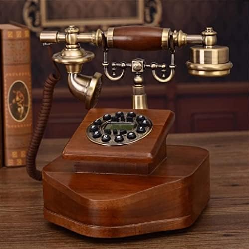 LHLLHL Antikni europski retro fiksni telefon sa pozivom ID Clock Mersttone Timing funkcija Fiksni telefon za hotle