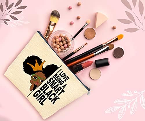 Inspirativni pokloni za crne djevojke, volim biti pametna crna djevojka kozmetička torba poklon ideja za žene djevojke, afroamerička