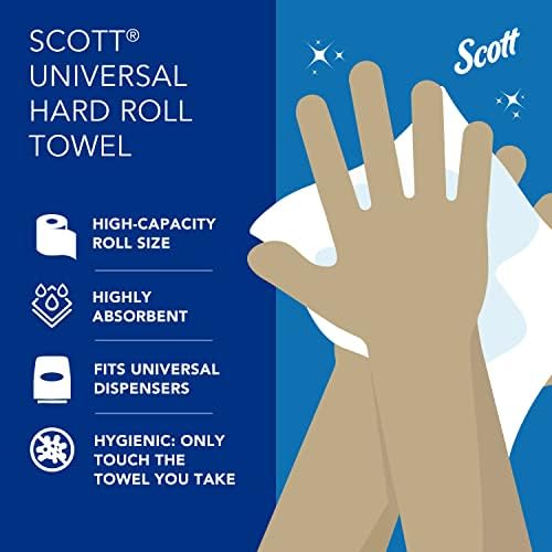 Scott® Essential univerzalni visokog kapaciteta teško Roll ručnici , sa upijajuće džepove™, 1.5 jezgro, bijeli,