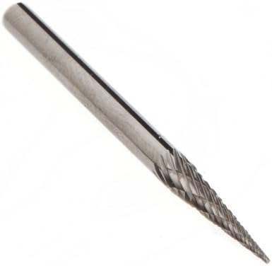 Forney 60138 Tungsten Carbide Burr sa 1/8-inčnim drškom, suženim, 1/8-inčnim,tamno sivim