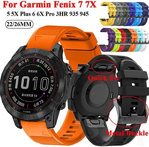 KANGDD Sport silikonska traka za sat Narukvica za Garmin Fenix 7 7x 6X 6 Pro 5x 5 Plus 3hr 22 26mm Easyfit narukvica za brzo oslobađanje