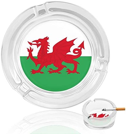 Zastava države Wales Okrugli stakleni držač pepeljara za cigarete Kućište Slatko pušenje pepela