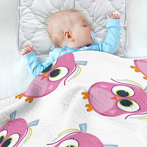 Slatka pokrivačica Slatke ružičaste ptice pamuk pokrivač za dojenčad, primanje pokrivača, lagana mekana prekrivačica za krevetić,