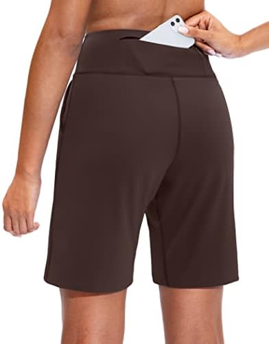 Santiny Bermuda kratke hlače za žene sa džepom sa patentnim zatvaračem Žene visoke struke duge kratke hlače za trčanje treninga Atletika