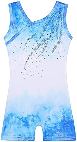 Baohulu Leotard za djevojke Gimnastika Toddler Sparkle Stripes Cisterne Biketards Jedan komad