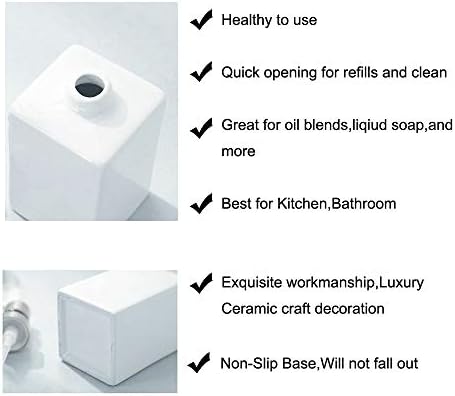 Bijeli keramički sapun za kupaonicu, Luckyus11oz Moderna ručna kontratona raspršivači sapuna za pumpe Pump boca tečnosti i losion