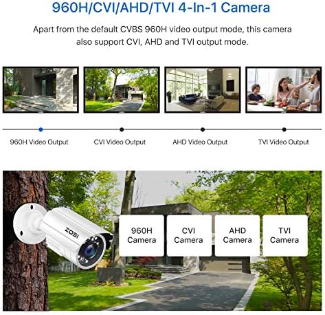 ZOSI 2MP HD 1920TVL Vanjska unutrašnja sigurnosna kamera 1080p, 24kom LED, 80ft IC noćni vid, nadzorna CCTV kamera za metke otporna