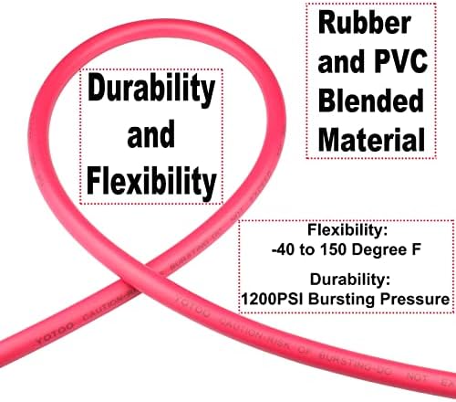 YOTOO HYBRID LEAD CREAME 1/4-inčni za 10 stopa 300 PSI Teška dužnost, lagana, otporna na kink, fleksibilnost sa 1/4-inčnim industrijskim