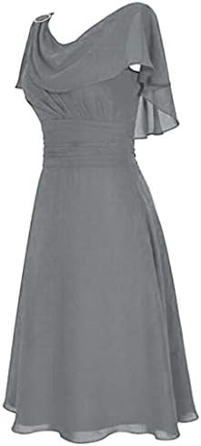AMXYFBK Ženska puna boja svečana vjenčanica Dress Breadesmaid haljina seksi jedno-ramena šifon duga suknja za žene2023