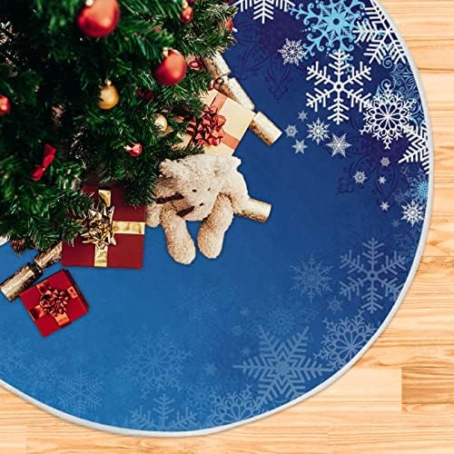 Oarencol Božićne snježne pahulje plava zimska božićna suknja 36 inča Xmas Holiday Party Tree Mat ukrasi