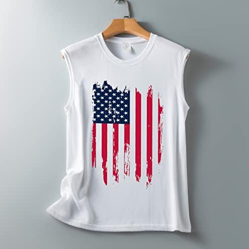 Miashui svileni vrh suncokreta USA Zastava štampana ženska Tank Top slatka Vježba fitnes majica Tshirt majica prsluk Tee duga tunika
