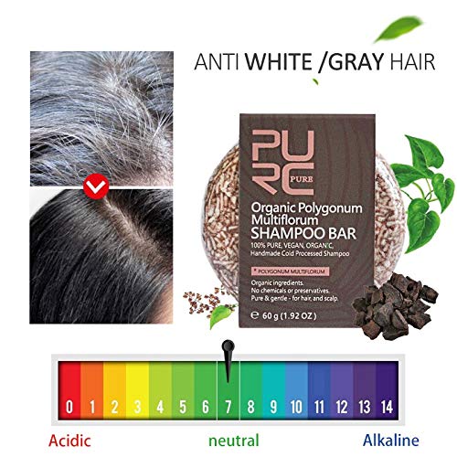 Yiylunneo Polygonum Multiflorum šampon Bar Sprečite sivu kosu za glađenje žena Muškarci Putni Solid šampon Sapun 60g 何 首 乌 洗发皂 防断