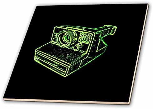 3Droza CT_20787_1 Slika vintage automatske zelene kamere keramičke pločice, 4-inčni