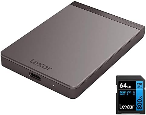 Lexar LSL200X512G-RNNNU SL200 512GB prijenosni SSD, SSD paket 64GB visokih performansi 800x UHS-I SDHC memorijska kartica