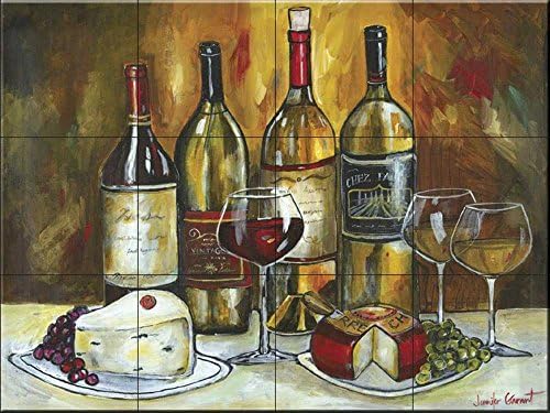 Mural od keramičkih pločica-Vino i sir-Jennifer Garant