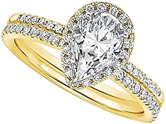 Prstenovi za žene 2023 rođendanski pokloni Love Modni prsten Diamond pad vodeni rezbari u obliku dijamanta u obliku pune boje