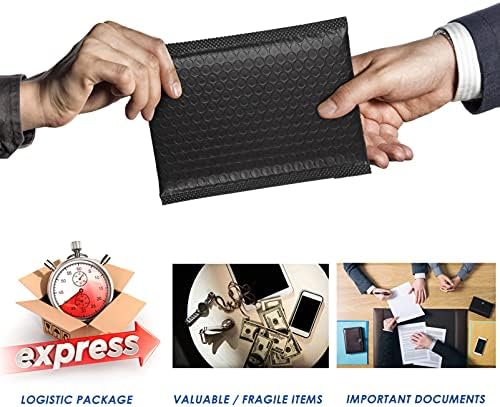 Kisangel Crne koverte 50pcs Praktična mjehurića za pohranu Skladišta SOFTO otporna na ekspresno pakovanje vrećica otporna na guzicu