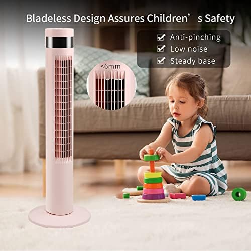 R.W.Flame Tower ventilator sa daljinskim upravljačem, stojeći ventilator za ured, oscilirajuća ventilator za dom sa djecom / kućnim