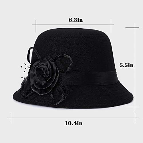 Glamorstar Vintage Cloche Šešir Zimski Cvjetni Fedora Šešir Sa Kašikom