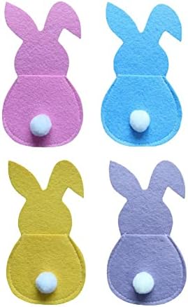 4pcs Easter Bunny Holder za pribor za pribor za pribor za pribor za jelo Sretna uskršnja ukrasi za kućni poklopac dodaci za pribor