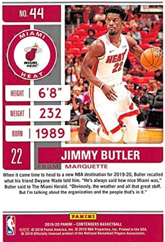 2019-20 Panini kandidata za sezonu 44 Jimmy Butler Miami Heat NBA košarkaška trgovačka kartica