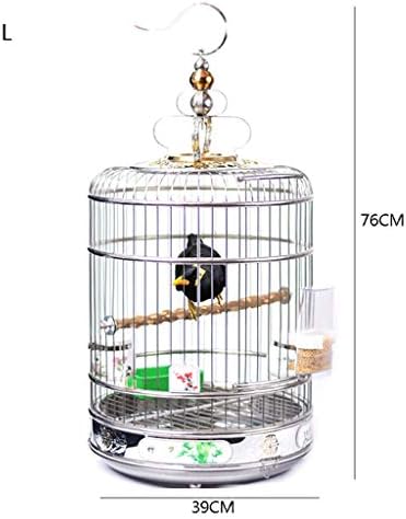 Razzzmum veliki kavez od nehrđajućeg čelika za ptičje kavezu Boja slikanje dna pojačane ptice vile Bold čelični prsten postojan i