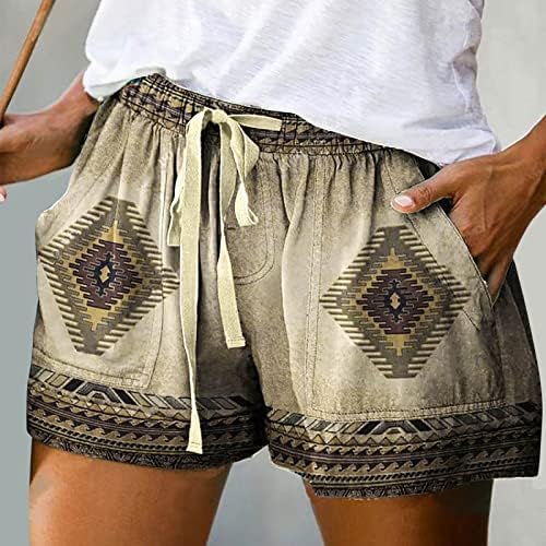 Aztec kratke hlače za žene ljetni casual elastični struk zapadne etničke geometrijske kratke hlače za plažu od plaže