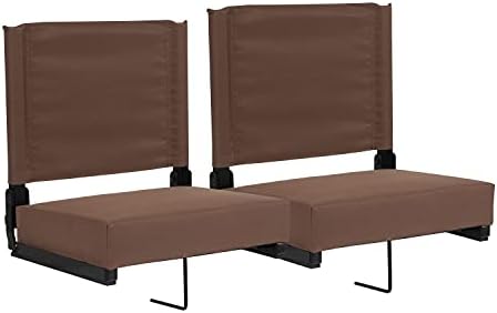 Flash namještaj Grandstand Comfort Seats by Flash-Brown Stadium Chair-2 kom 500 lb. Nominalna Sklopiva Stolica-Ručka Za Nošenje-Ultra
