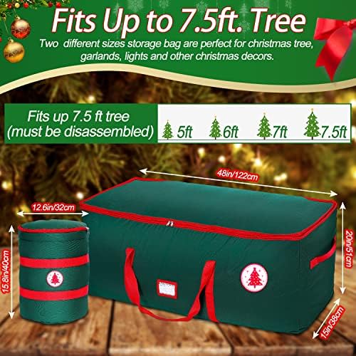 Feerory velika torba za čuvanje božićnih jelki 2-komadi Set torba za teške uslove rada odgovara do 7.5 ft visok Božić umjetno drvo