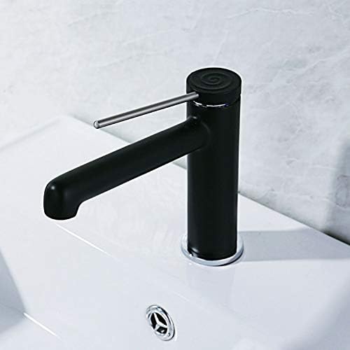Slavina sliva bijela boja mesinga kupaonica vruća i hladna miksera dugačka ručka paluba montirana voda Dodir crne boje / hromirani