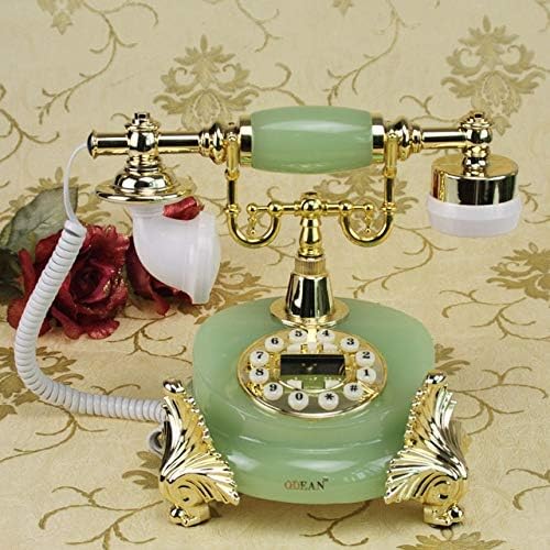 Zamtac Europski telefon Klasični prirodni jade Europski stil Luksuzni pokloni Telefon Antique Retro Art Klasični rotacioni biranje