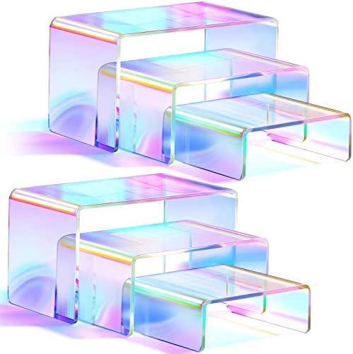 6 paket iridescentni akrilni displeji Rainbow Acrylic display stalci 3 slojeviti pravougaonik stolna ploča Rainbow Police Showcast