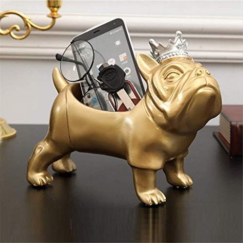 Sinoarts Creative Resin Bulldog figurice Ključni organizator Desktop ukrasni ukrasi za skladištenje kućišta Kućni dekor Poklon Novelty