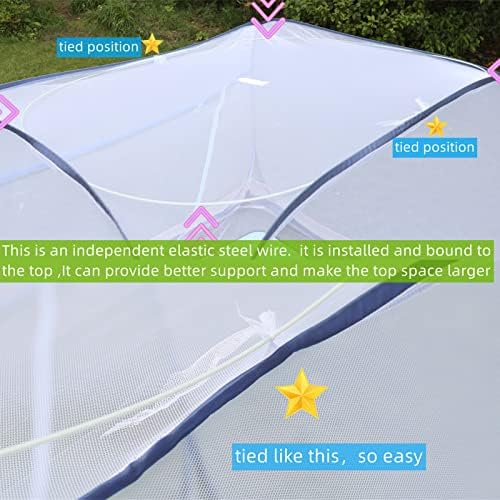 Mreža za komarce za krevet, veliki šator za komarce, Pop UP mreža za komarce šator zavjese, L80 x Š80 x V60 inča POP UP mreža za komarce