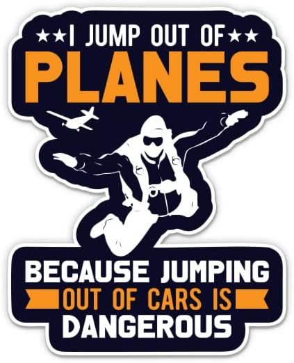 Skočim iz aviona Funny Skydiver naljepnica - 5 Naljepnica za laptop - vodootporni vinil za automobil, telefon, boca za vodu - naljepnica