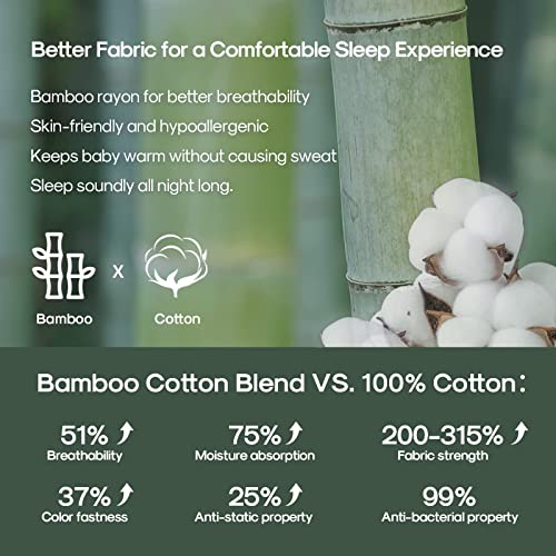 Domiamia Baby Sleep Sack Ultra mekana torba za spavanje 1,0 TOG za 12-18 mjeseci Baby Tencel Lyocell, bambus i pamuk Unisex Nosivi