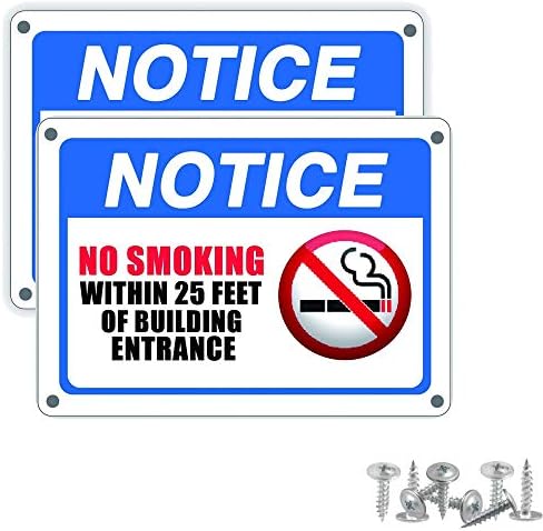 Primjetite pušenje u roku od 25 stopa od ulaza u zgradu potpisujte 7 x 10 aluminij bez hrđe, UV zaštićen, vodootporan i metal otporan