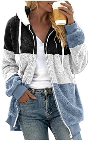 YuTanral Hoodies za žene 2022. ležerne labave tople ugodne zimske kapute modne patentne kopče dugih rukava plus size od runa