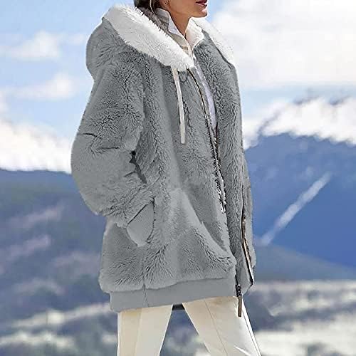 Zimska odjeća za žene, moda plus veličine dugih rukava slatka vrha duksevi duksevi toplo udobnosti Fuzzy fleece dukserice