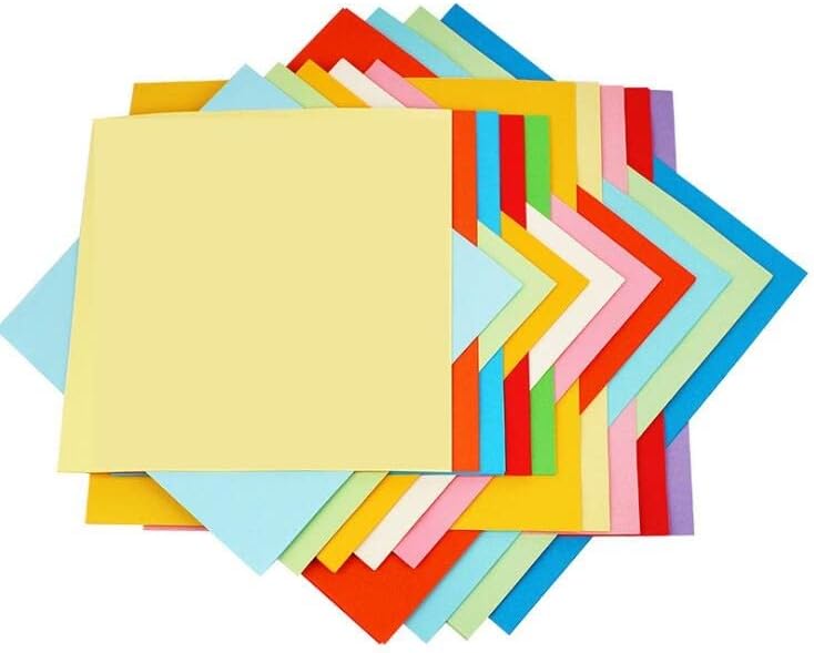 Origami Papir 200 listova 20 Asortirane boje Kartice Kartica Dekoracija papira, Dvostrani kvadrat, origami papirnati komplet za DIY