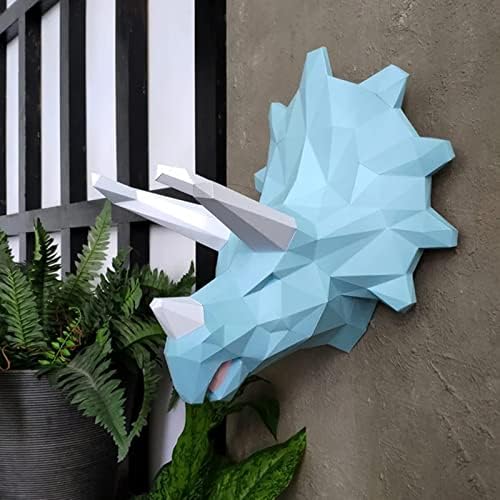 WLL-DP Triceratops Head 3D papirni zanati DIY papir trofejni geometrijski ukrasni zid viseći kreativni papir Skulptura origami