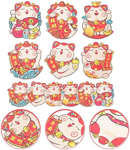Amosfun japanski novčanik 12kom crvene koverte Cartoon Cat money Packet crveni Paketi za 2023 Novu godinu Rabbit crvene koverte 2023