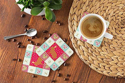 Caroline's blago CK5396FC Rex Rabbit Love FOam coaster set od 4, crvena, 3 1/2 x 3 1/2, višebojni