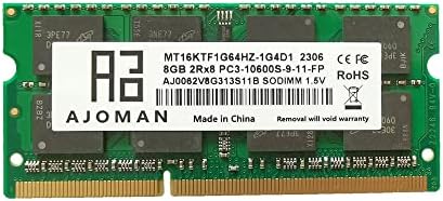 Ajoman 8GB DDR3 SODIMMM PC3-10600S 1333MHz Laptop Ram 1.5V CL9 2RX8 204pin Notebook računar Ram Modul