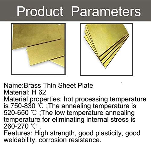 HAOKTSB mesing ploča mesing bakar lim ploča Metal sirovo hlađenje industrijski materijali H62 cu Debljina 1mm, 1 110 110mm čista bakrena